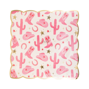 Cowgirl Pattern Paper Plate