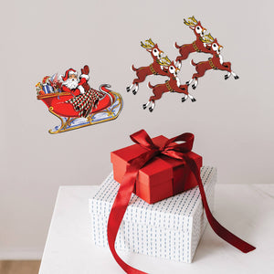 Vintage 1971 Christmas Santa & Sleigh Die-Cuts (set of 5!)