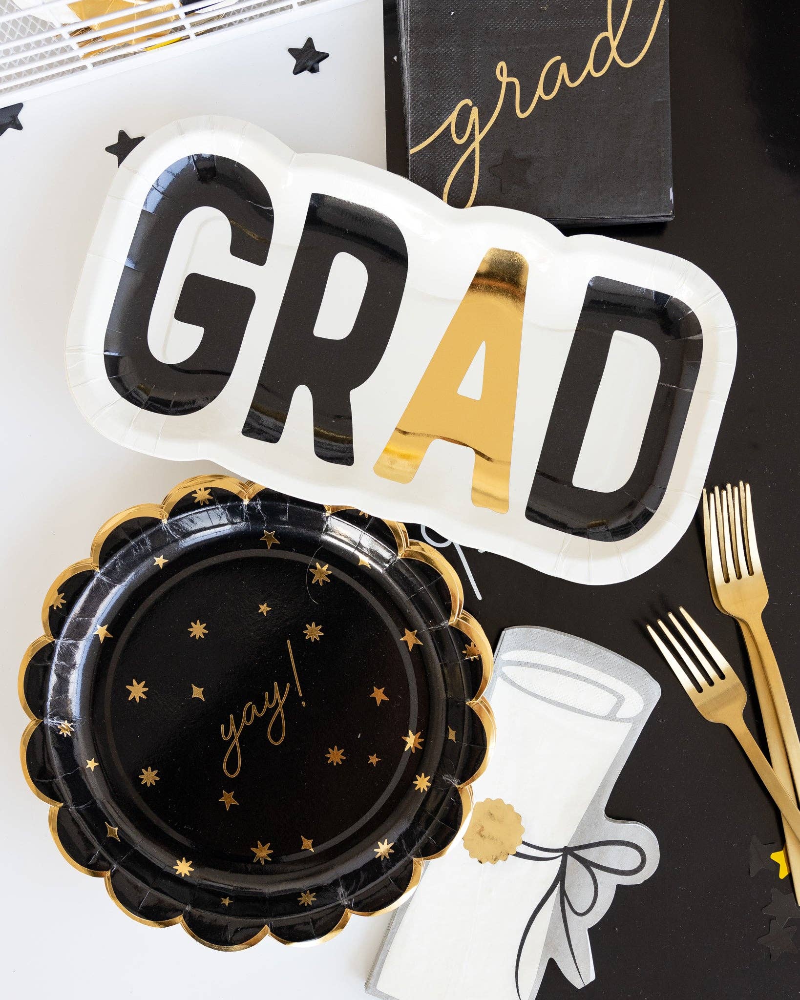 Gold Script Grad Cocktail Napkins
