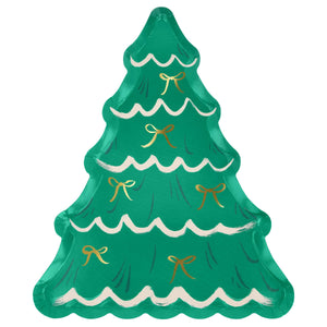 Christmas Tree With Bows Plates