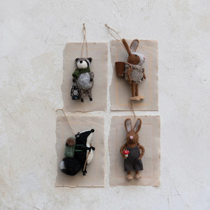 Holiday Forest Animals Felt Ornaments