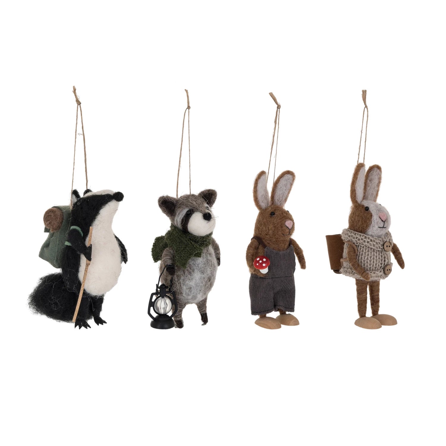 Holiday Forest Animals Felt Ornaments