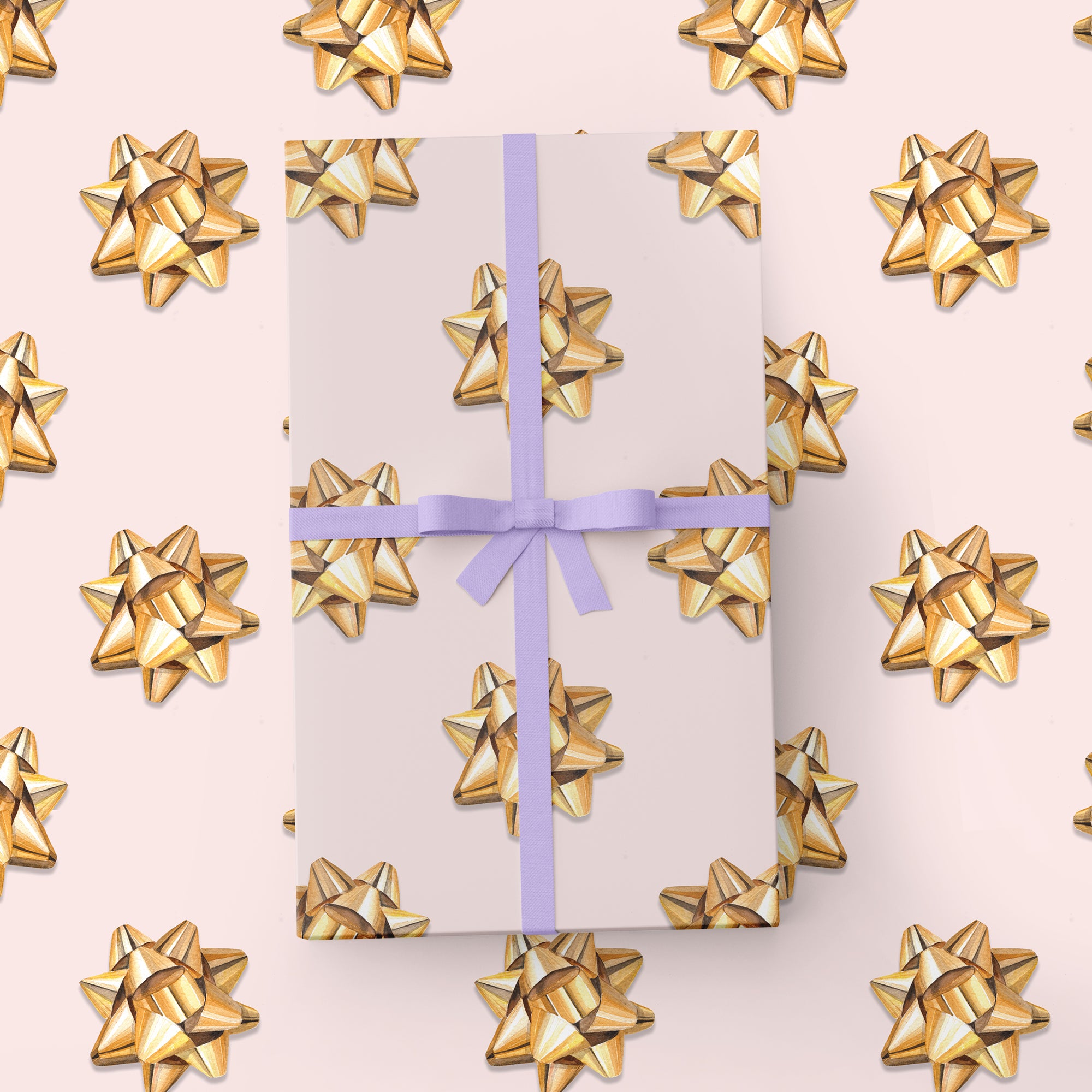 Gold Gift Bows Wrapping Paper