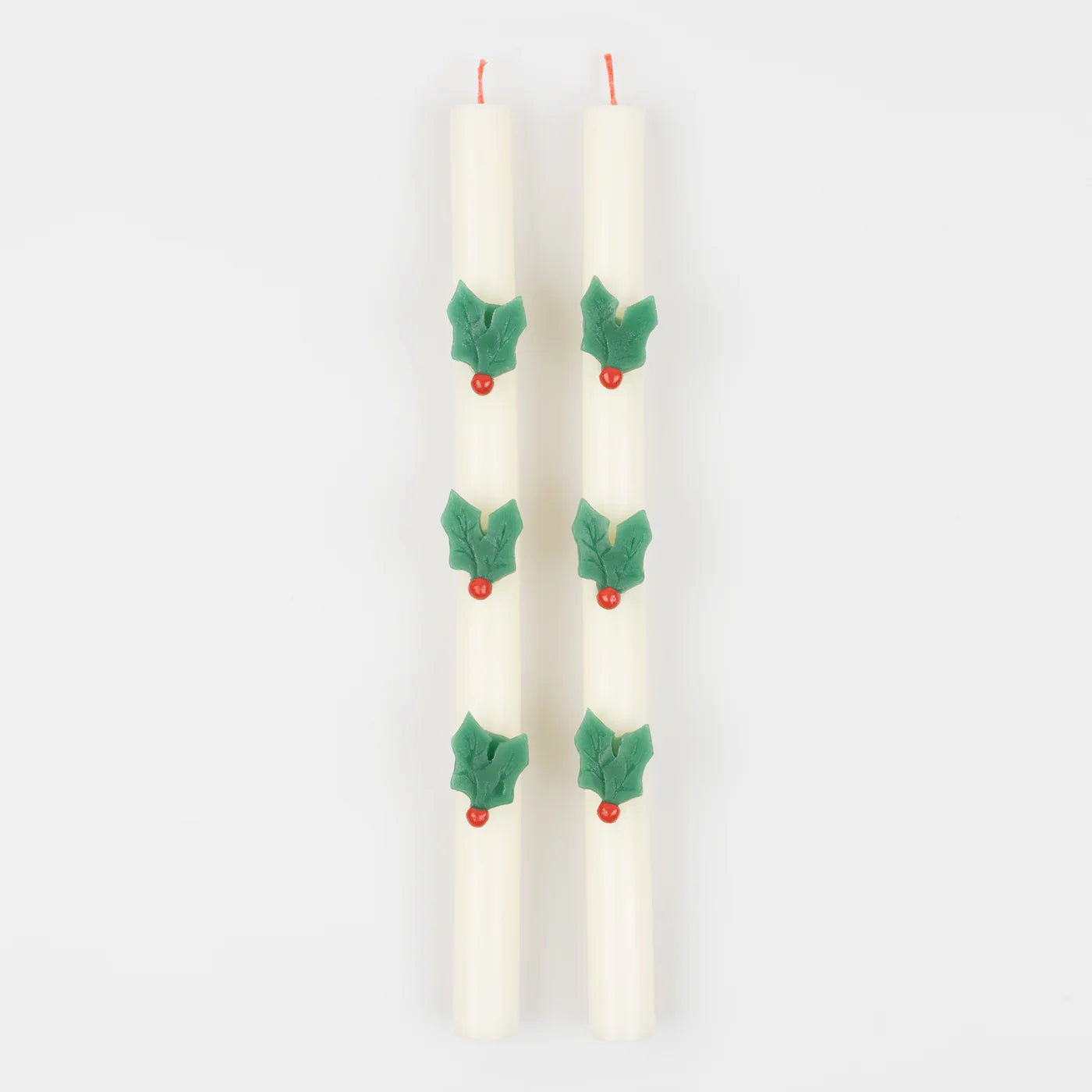 Holly Taper Candles