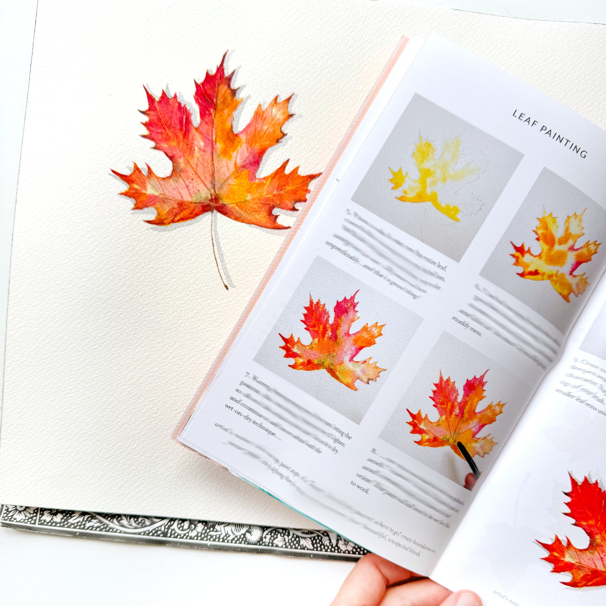 Intro to Fall Leaves Mini Watercolor Tutorial Booklet by Cami Monet