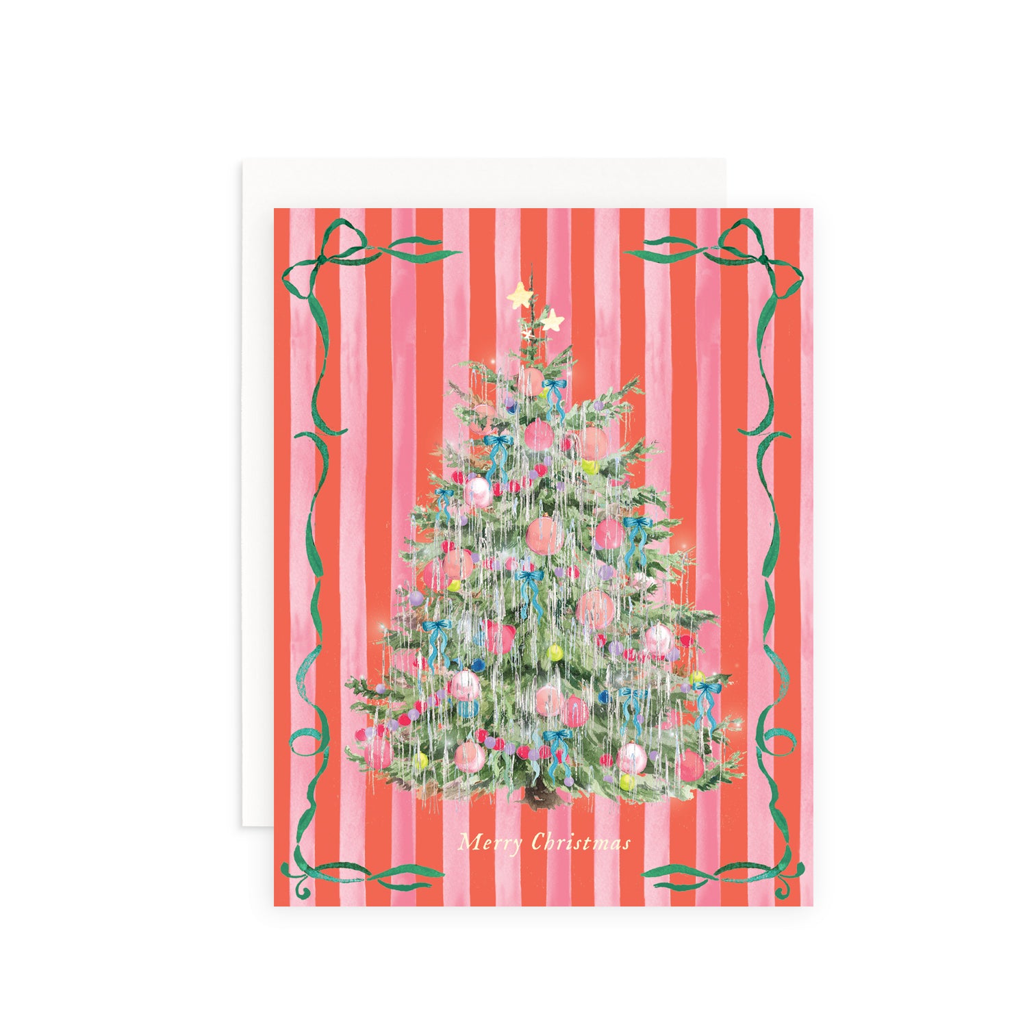 Merry Christmas Tinsel Tree Greeting Card