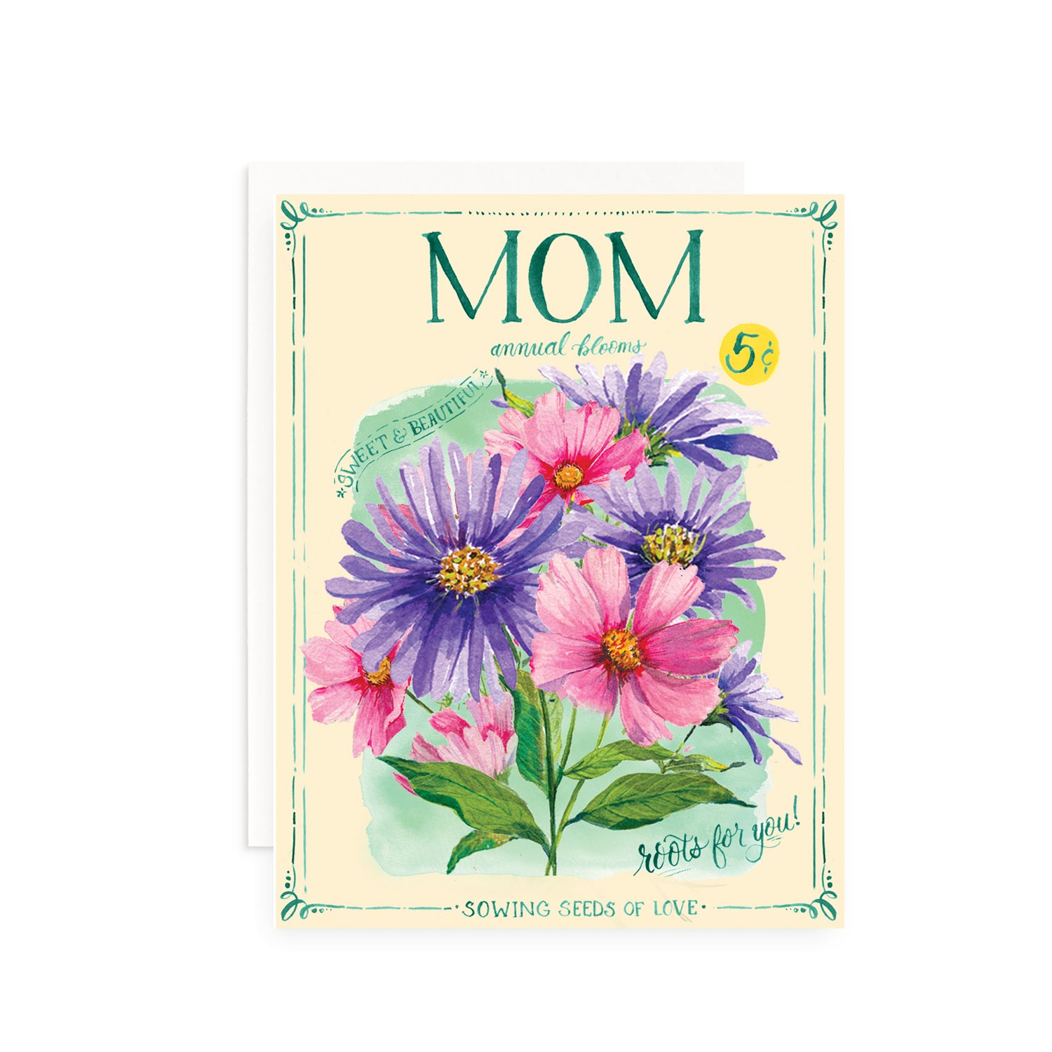 flower seed greeting cards Mom Vintage Seed Packet Greeting Card