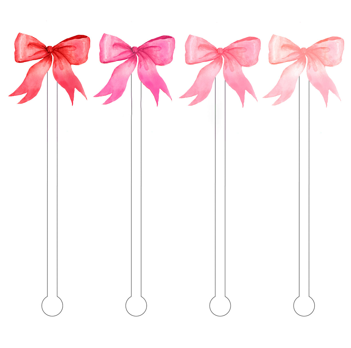Ombre Pink Bows Stir Sticks
