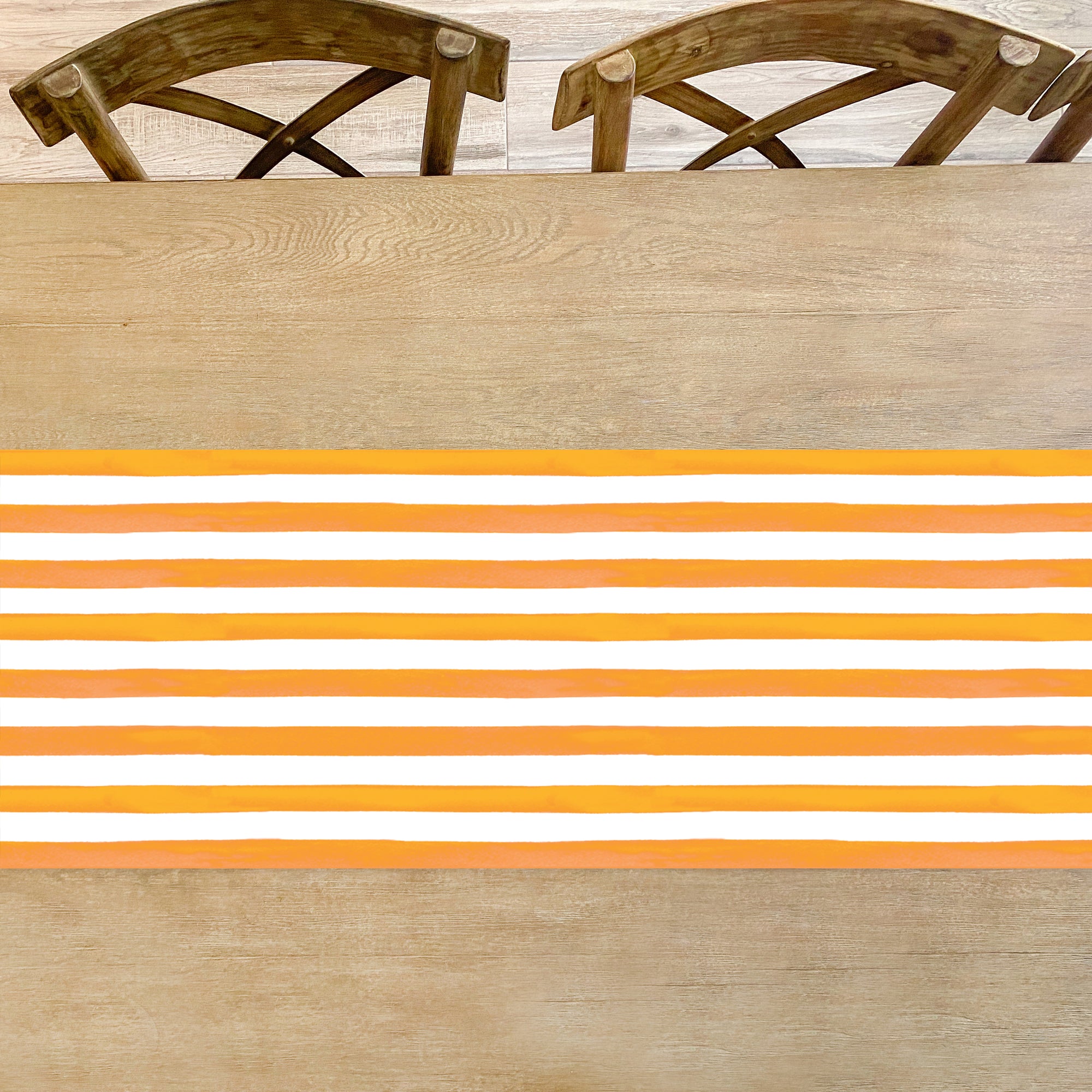 Orange and White Stripe Table Runner