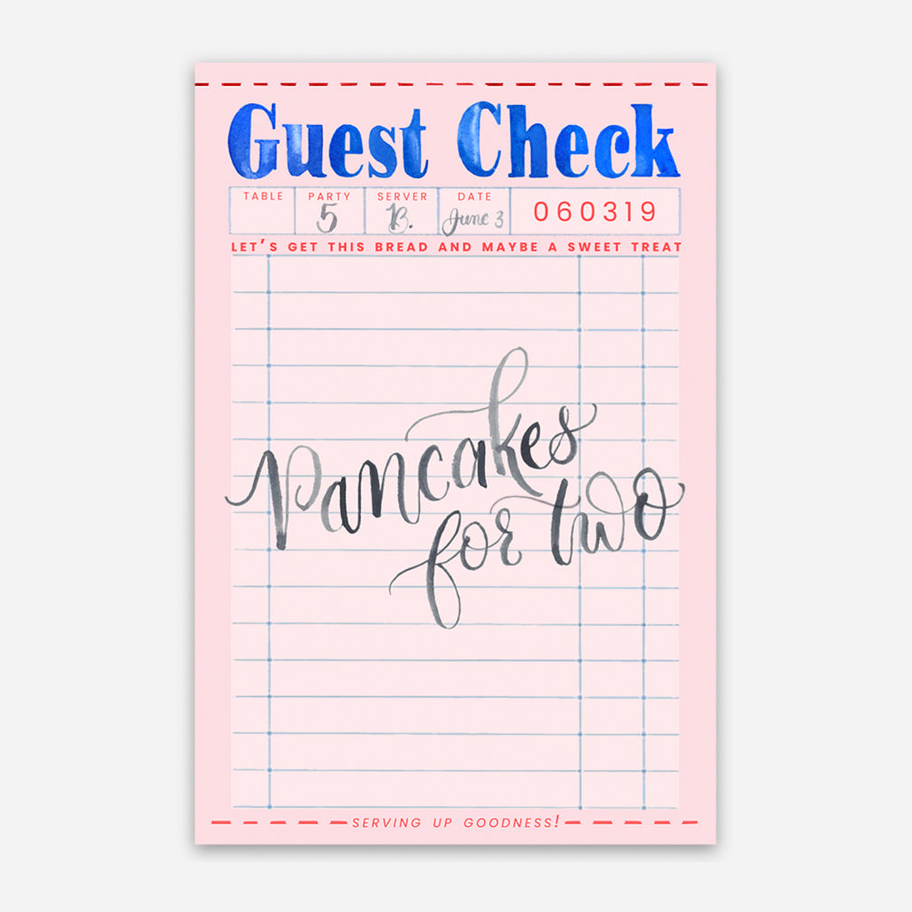"Pancakes for Two" Guest Check Sticker