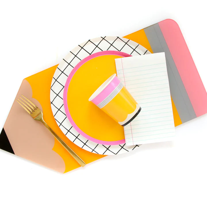 Black and White Grid Paper Plates