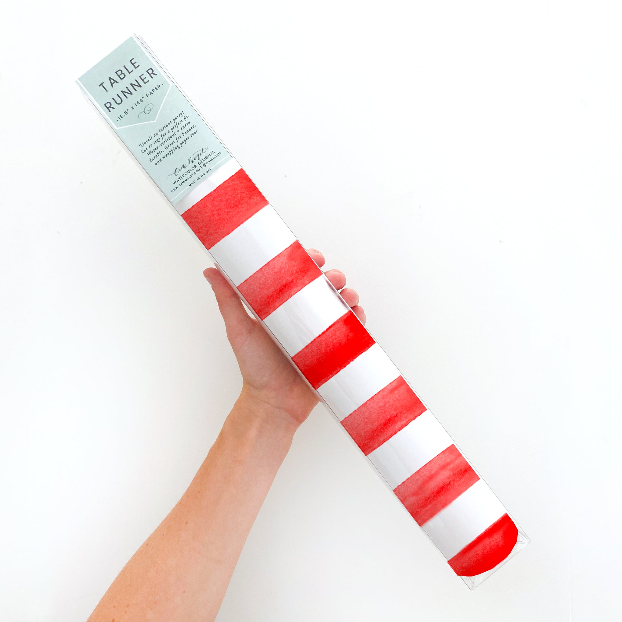 Red and White Stripe Table Runner