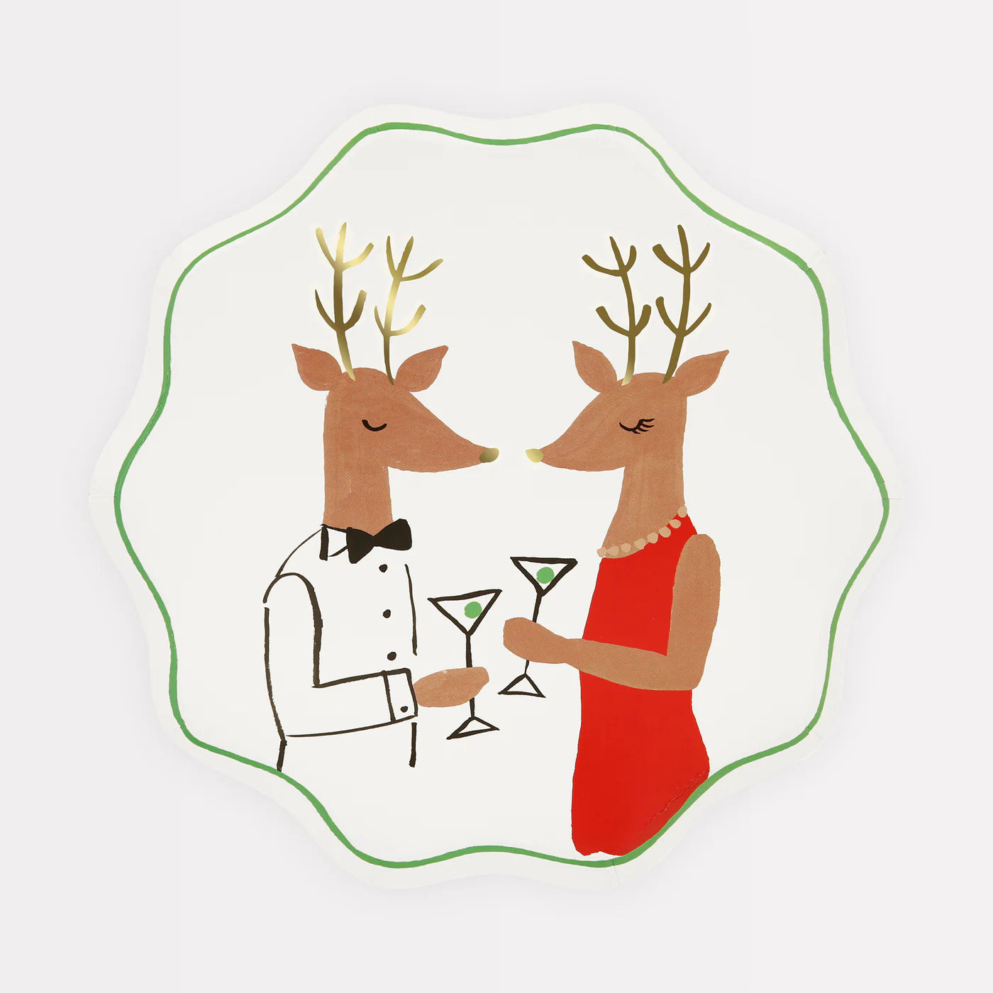 Mr. and Mrs. Reindeer Plates