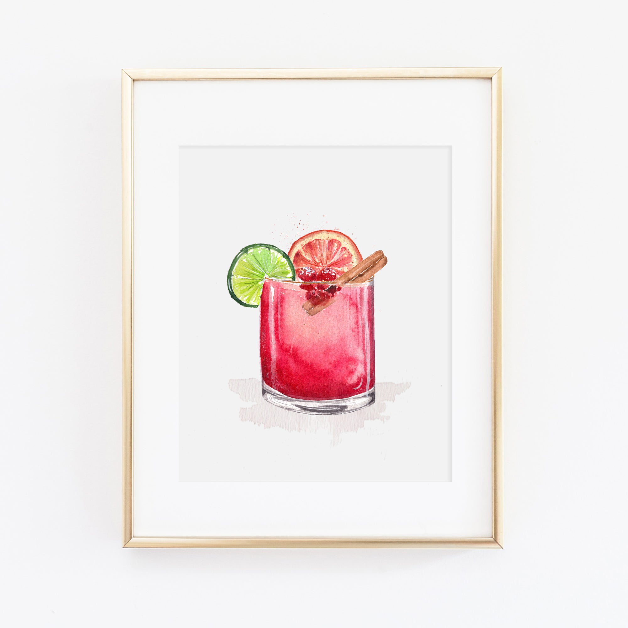 Spiced Cranberry Paloma Cocktail Art Print