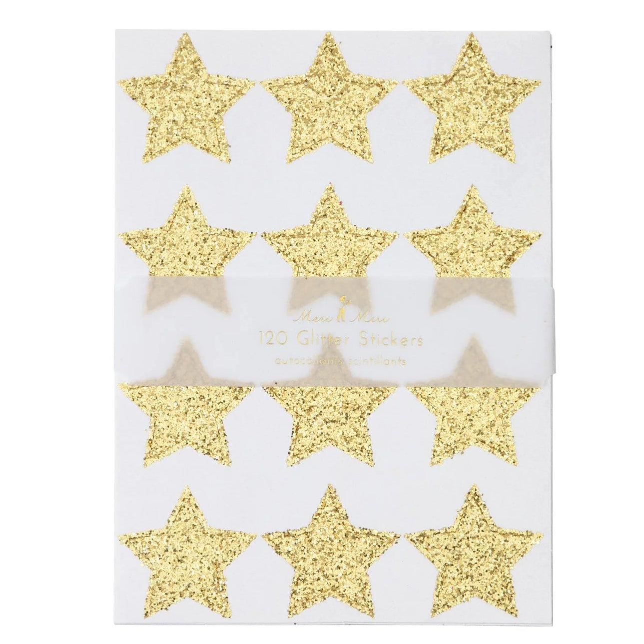 Gold Glitter Stars Sticker Sheet