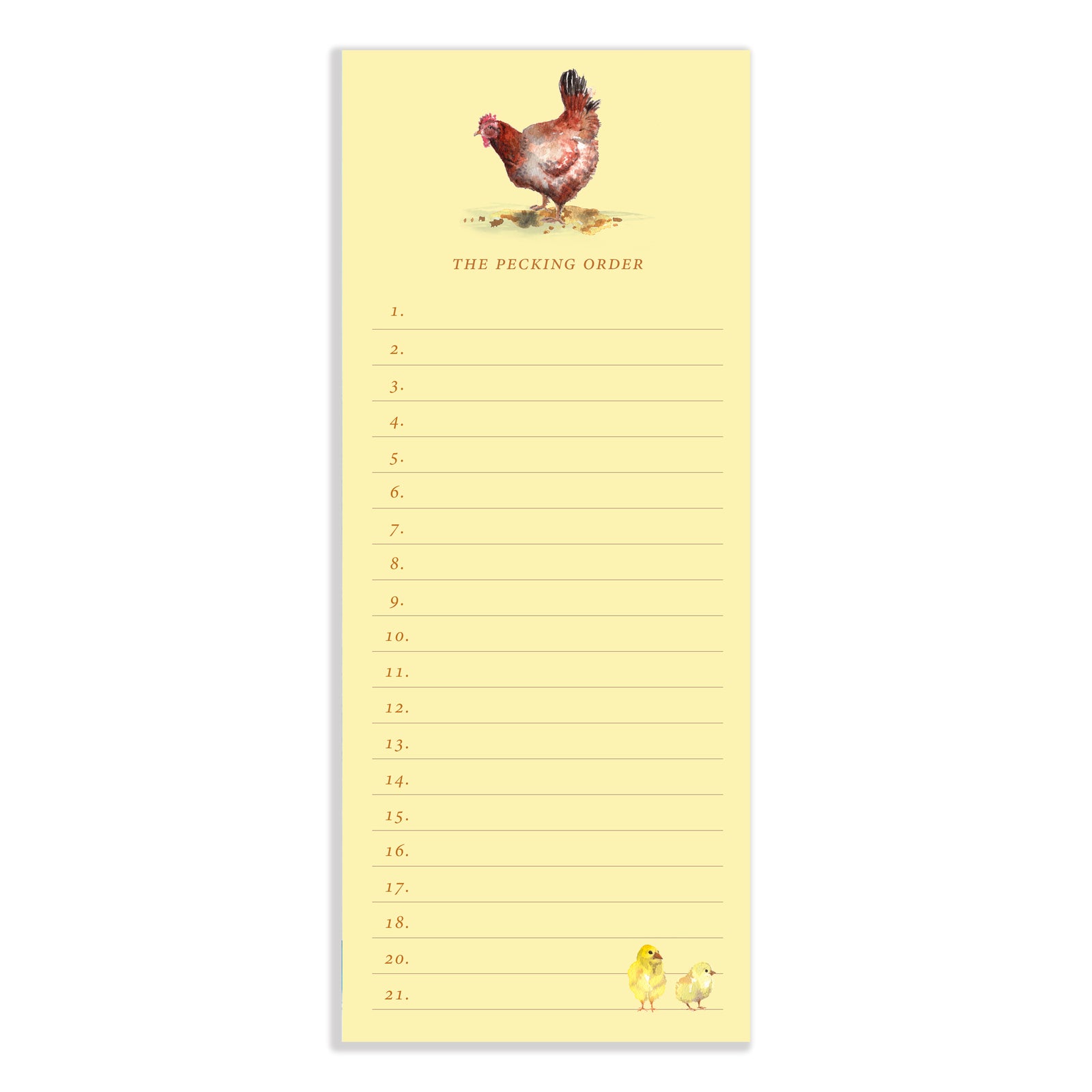 The Pecking Order Notepad