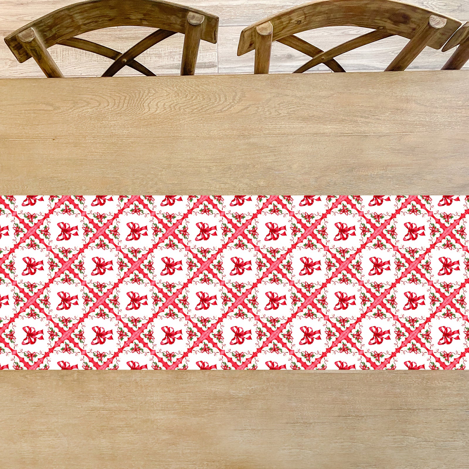 Vintage Holiday Bow Table Runner