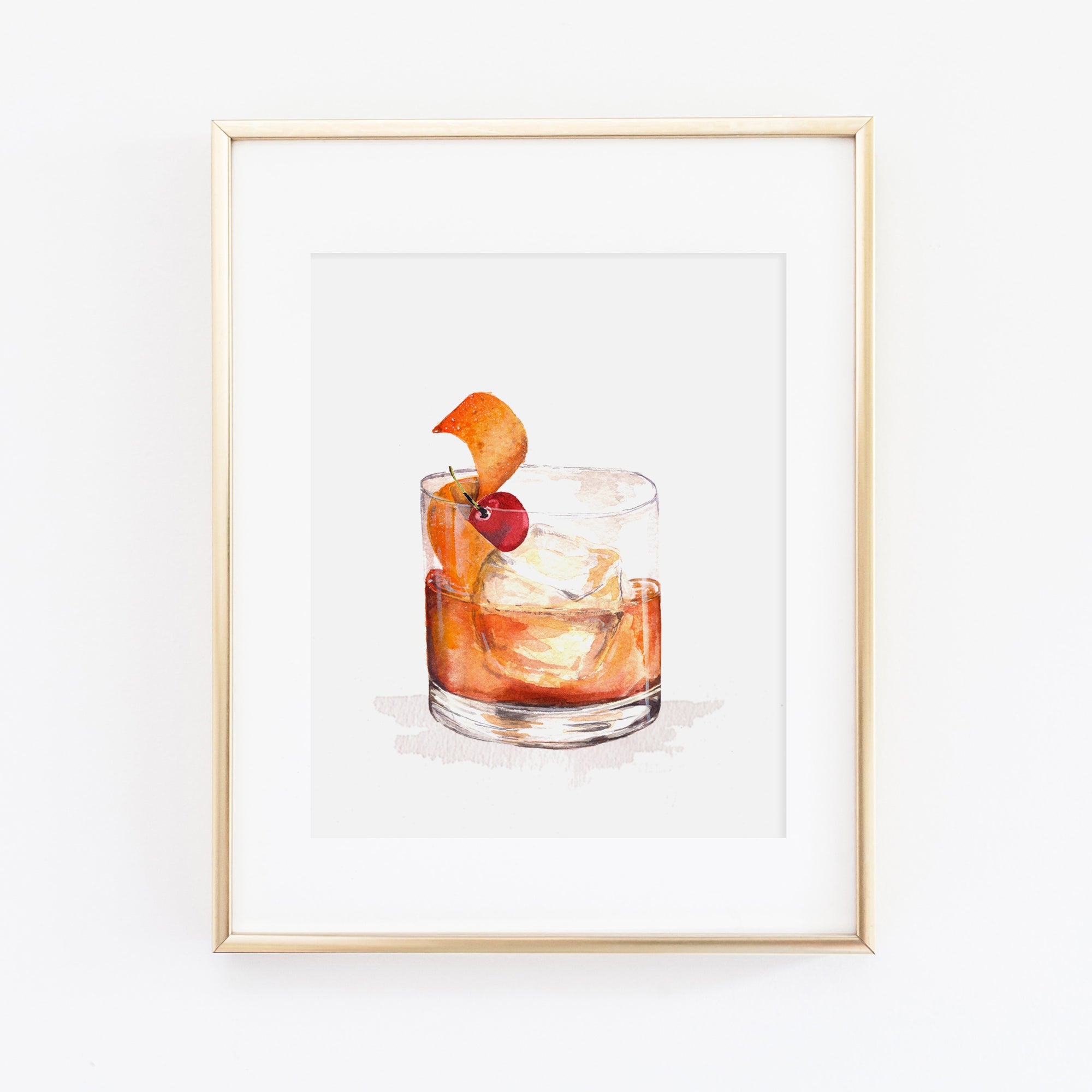 Winter Old-Fashioned Cocktail Art Print