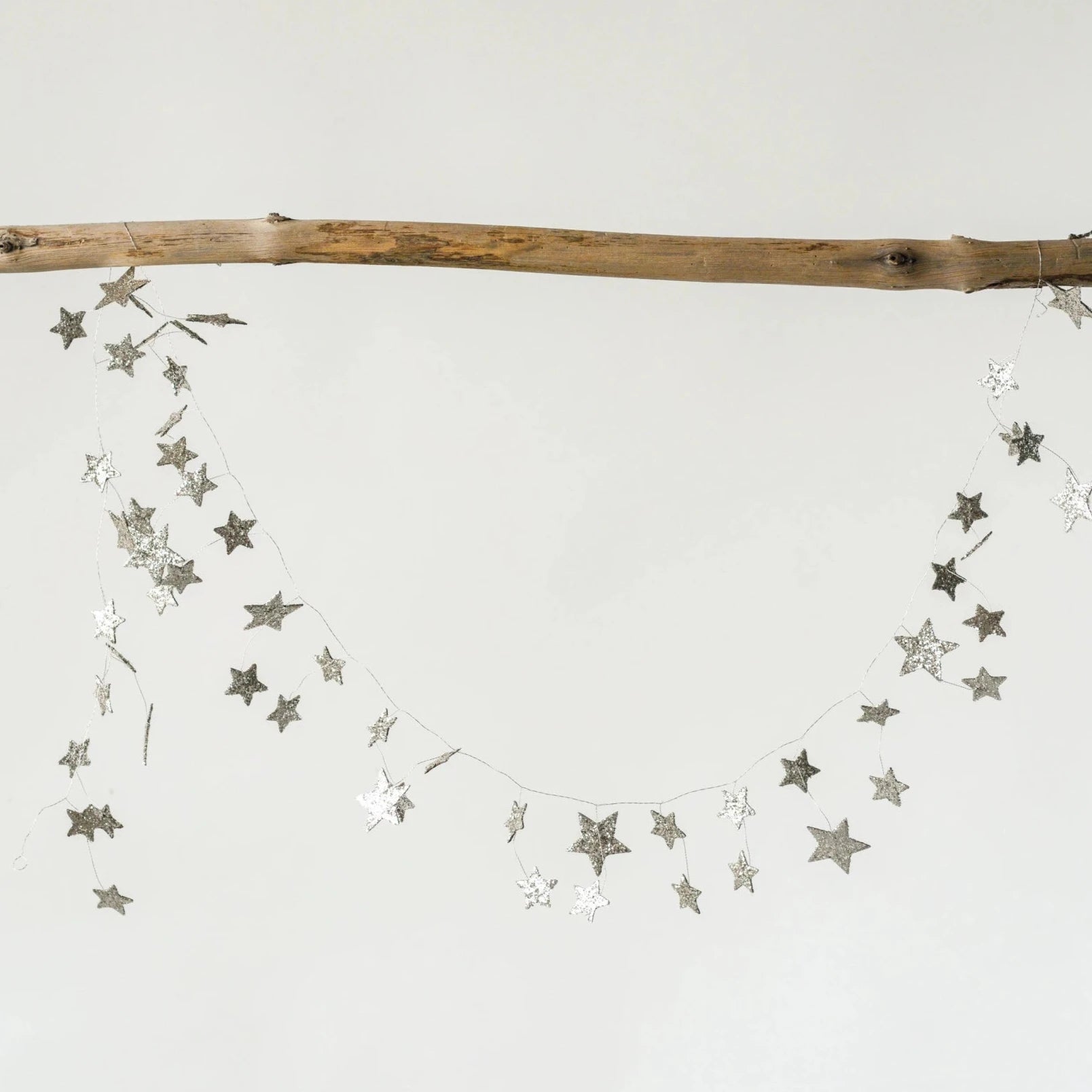 Glitter Silver Star Garland