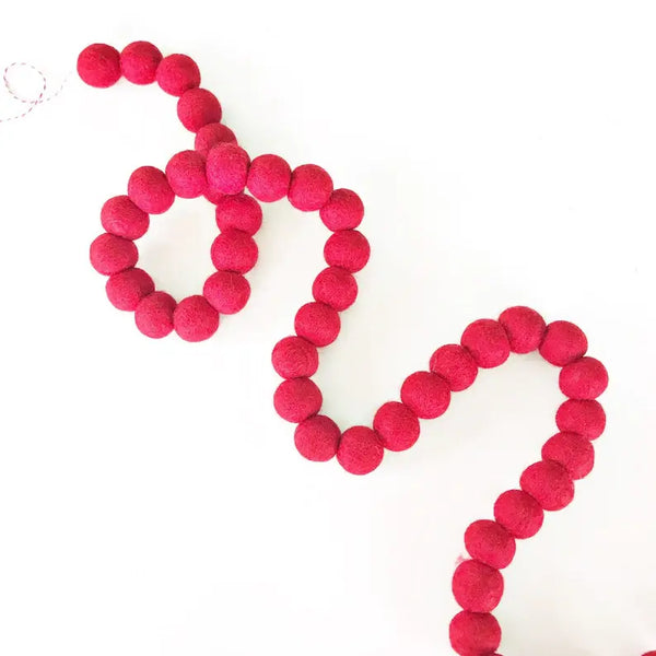 Red Felt Ball Garland Cami
