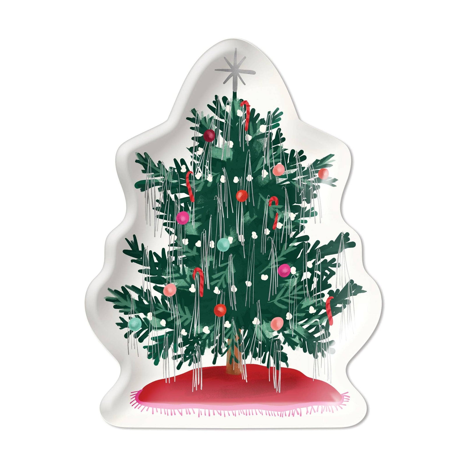 Retro Christmas Baubles Paper Plates