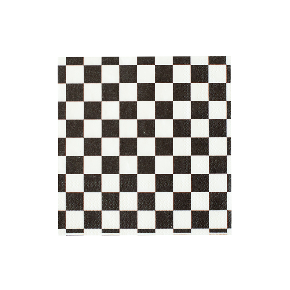 Black and White Classic Checker Cocktail Napkins
