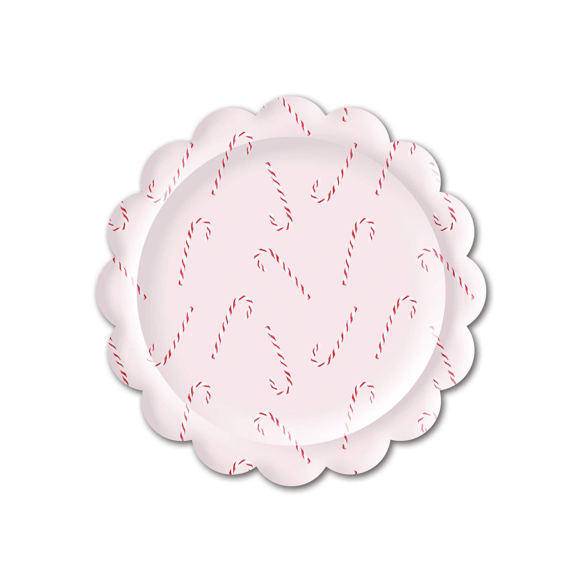 Pink Candy Canes Paper Plate
