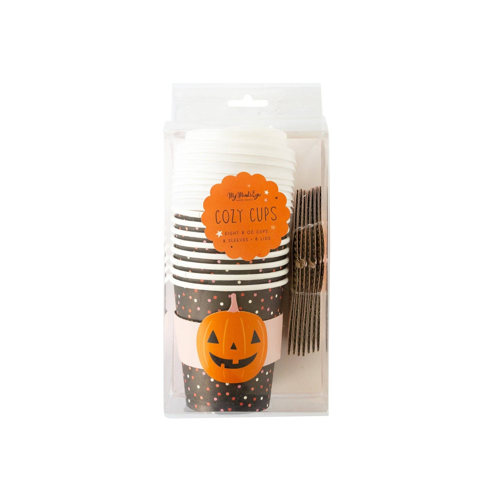 Black Pumpkin Dots Cozy To-Go Cups