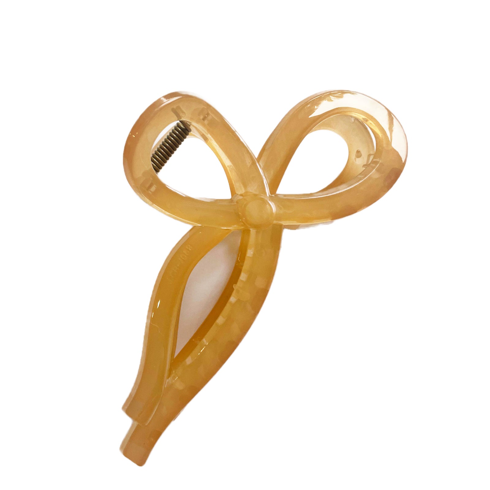 Clear Peach Bow Claw Clip