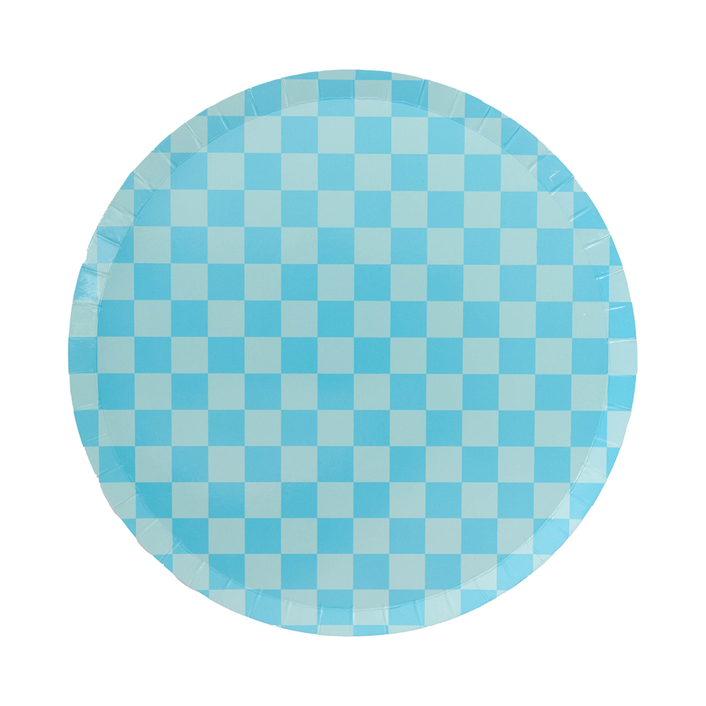 Blue Checked Plates