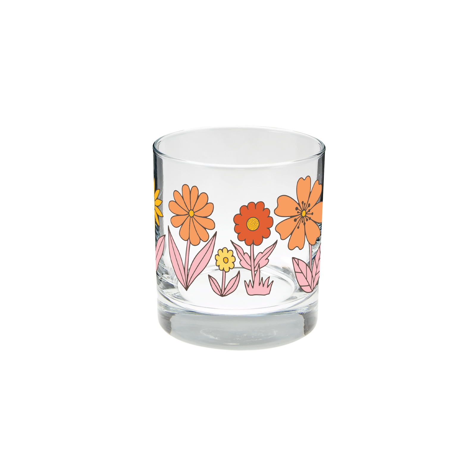Flower Power Individual Rocks Glasses