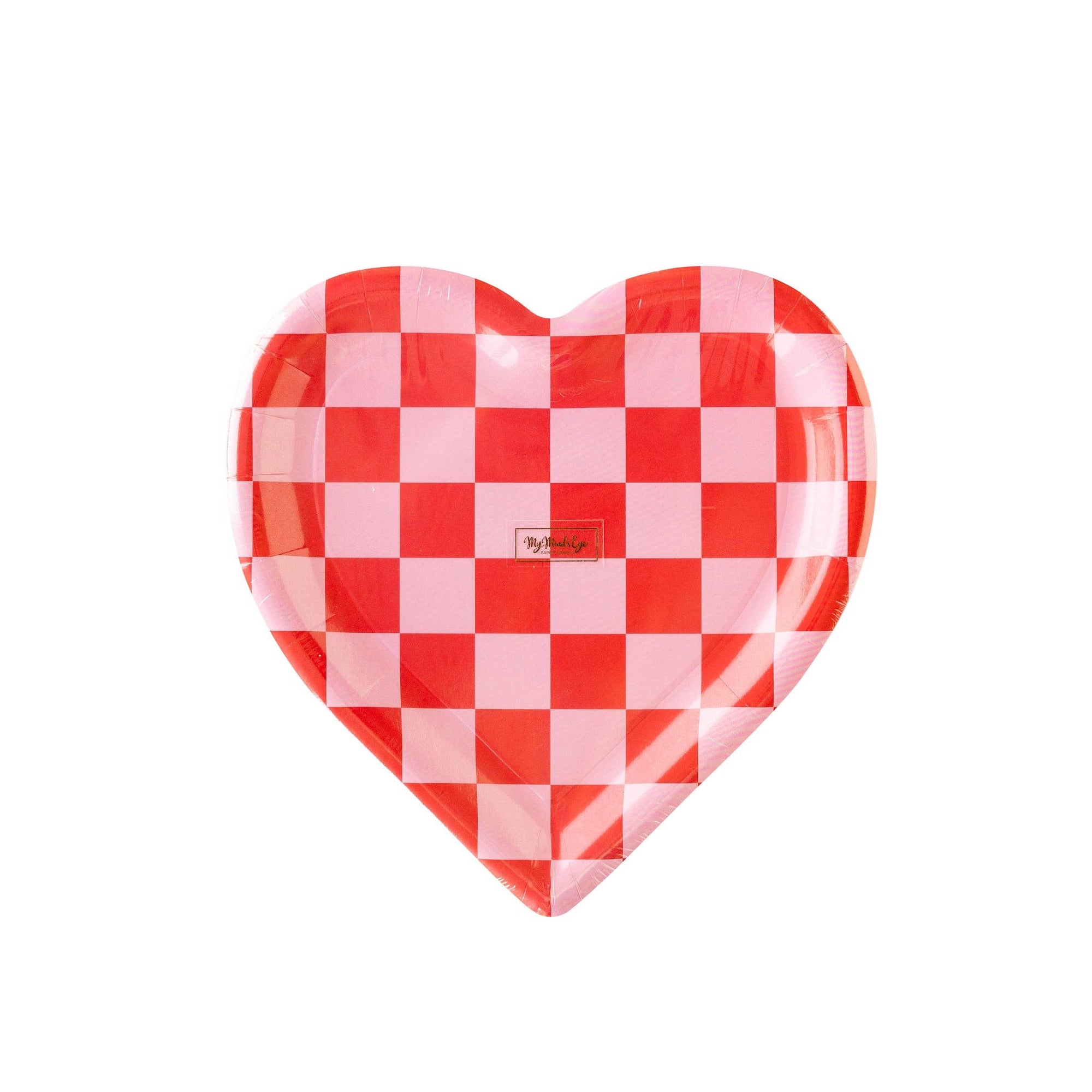 Checkered Heart Paper Plates