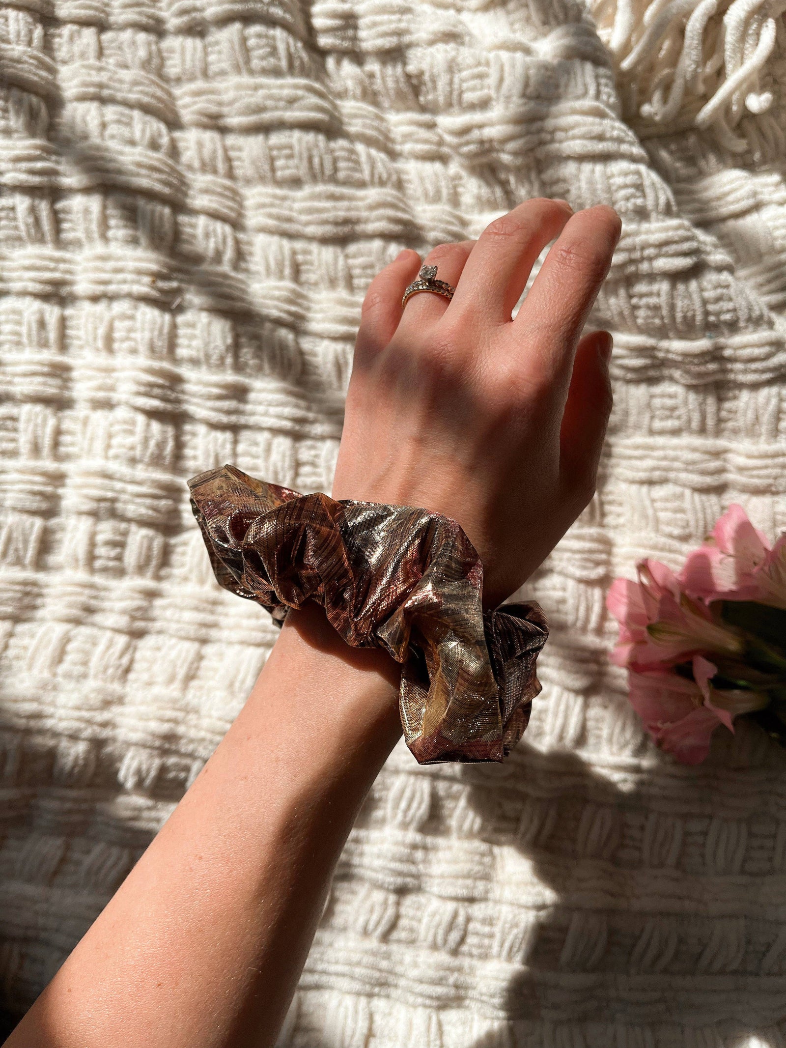 Champagne Problems Silk Scrunchie