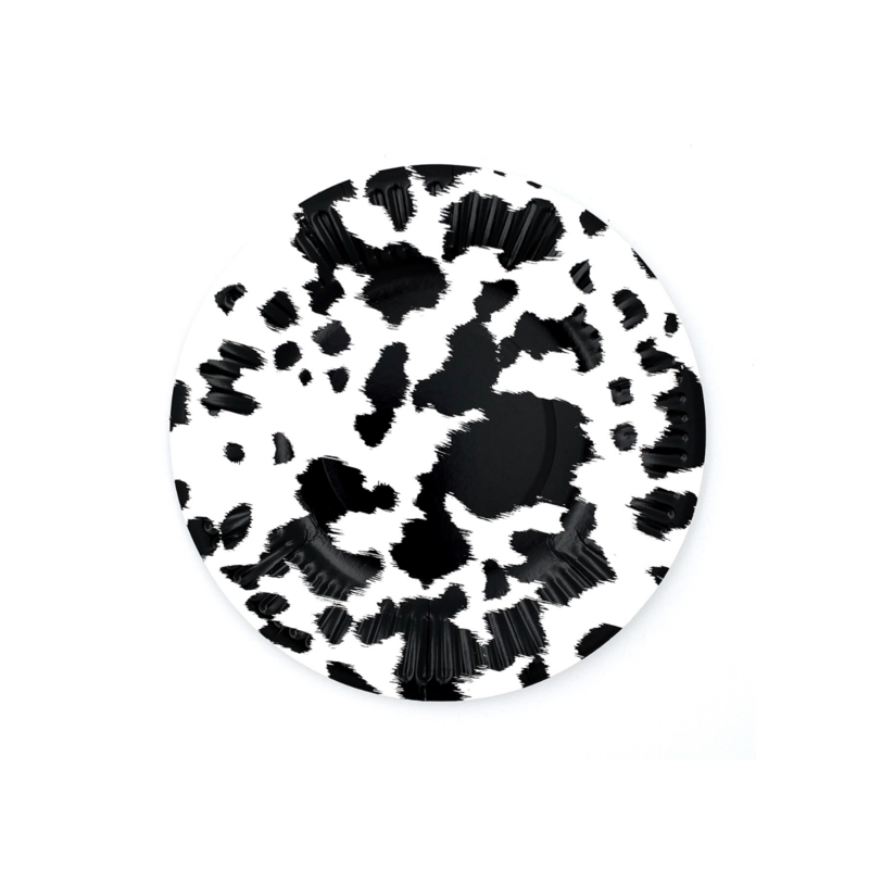 Black Cowhide Dessert Plates