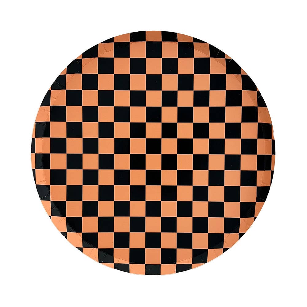 Black and Orange Checker Plates