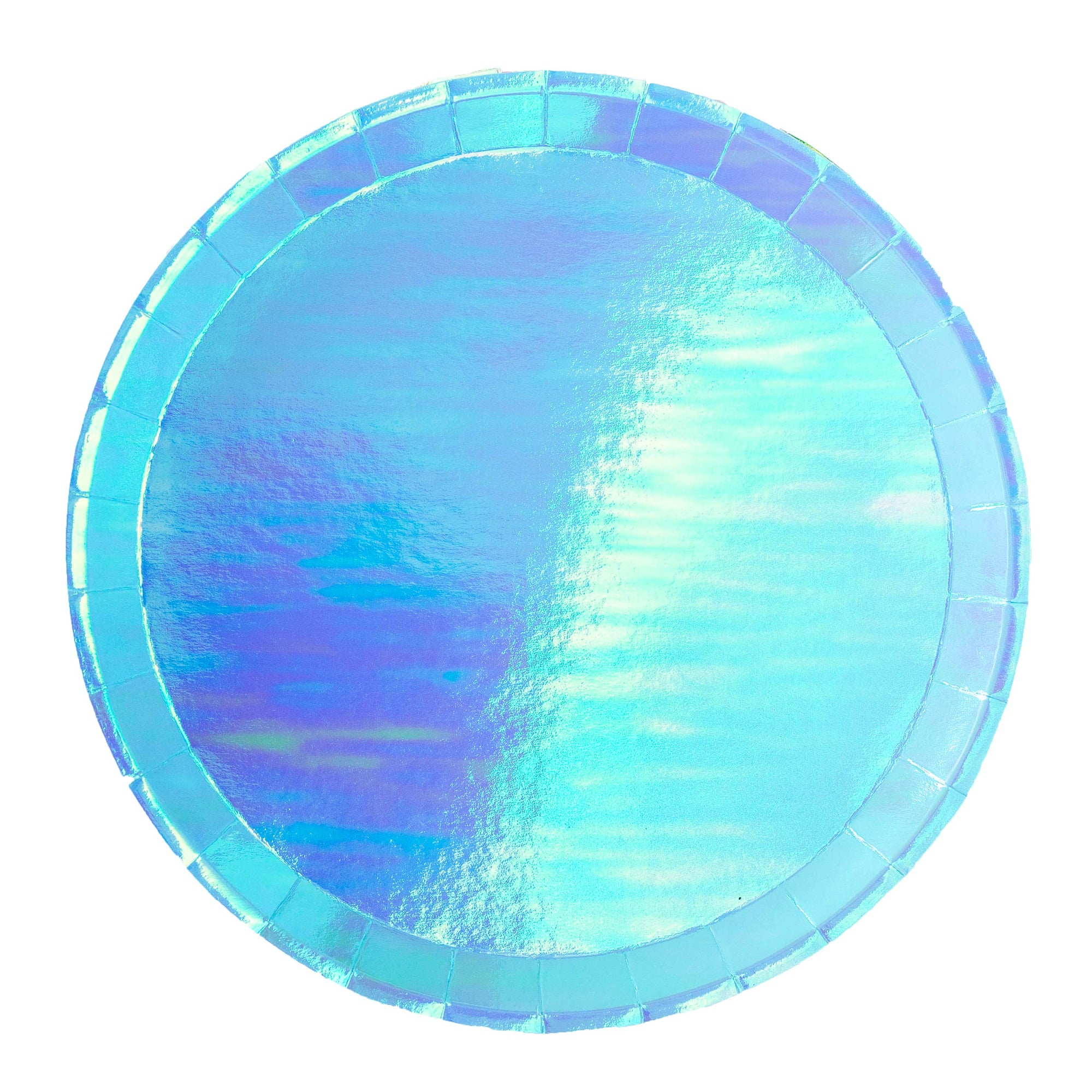Iridescent Blue Round Plates