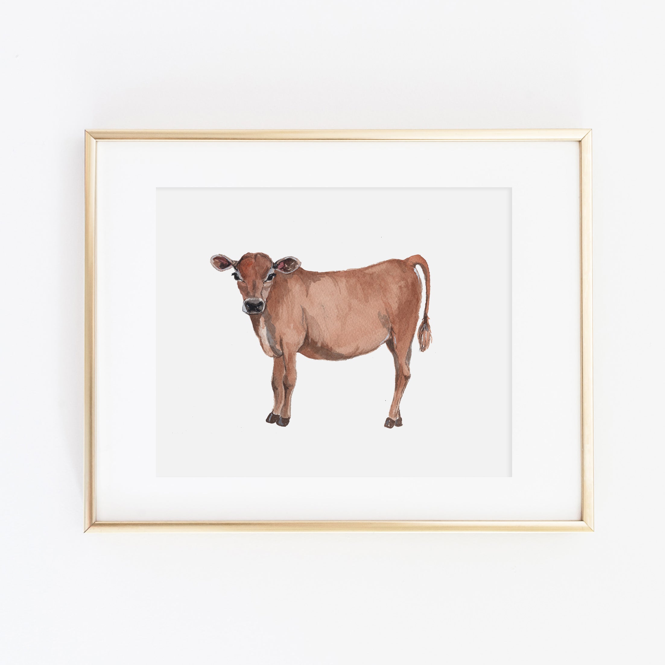 Jersey Cow Baby Portrait - Farm Nursery Decor