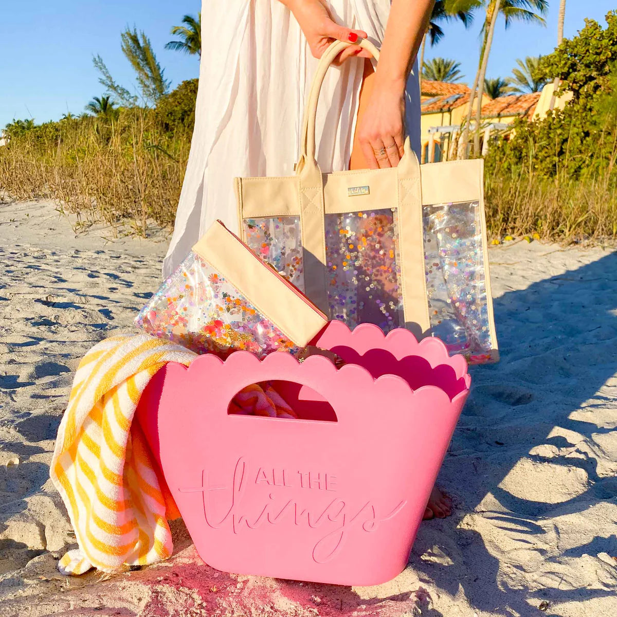 Oversized Beach Bag - Pink