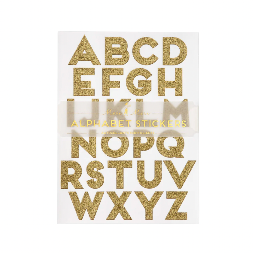 Gold Glitter Alphabet Sticket Sheets