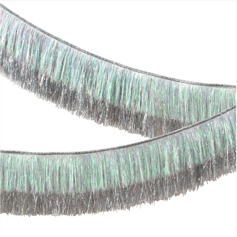 Silver Iridescent Fringe Garland