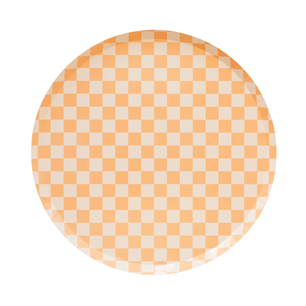 Checked Peaches N’ Cream Dinner Plates 10"