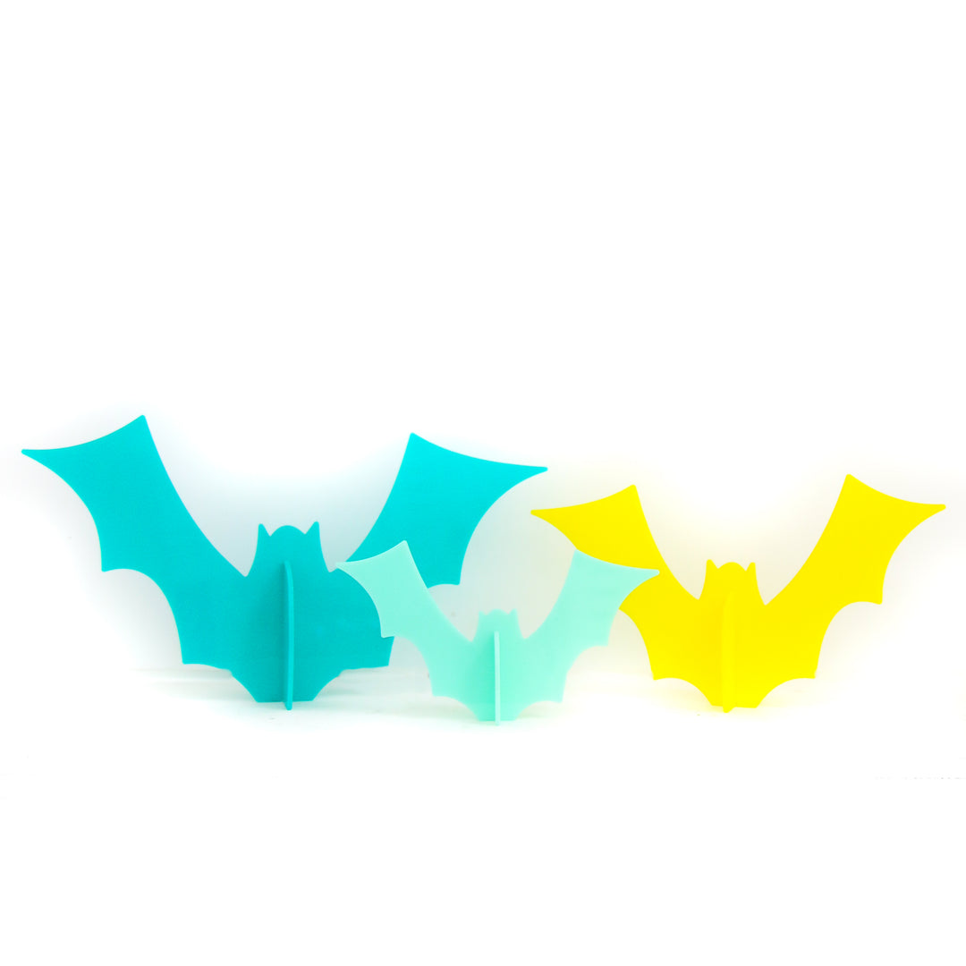 Turquoise Acrylic Bat Trio