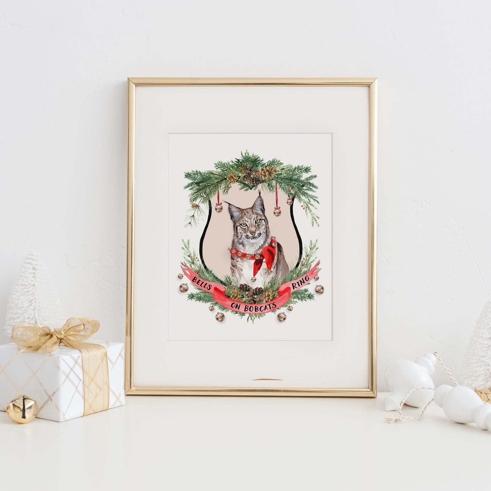 Bells on Bobcats Ring Art Print