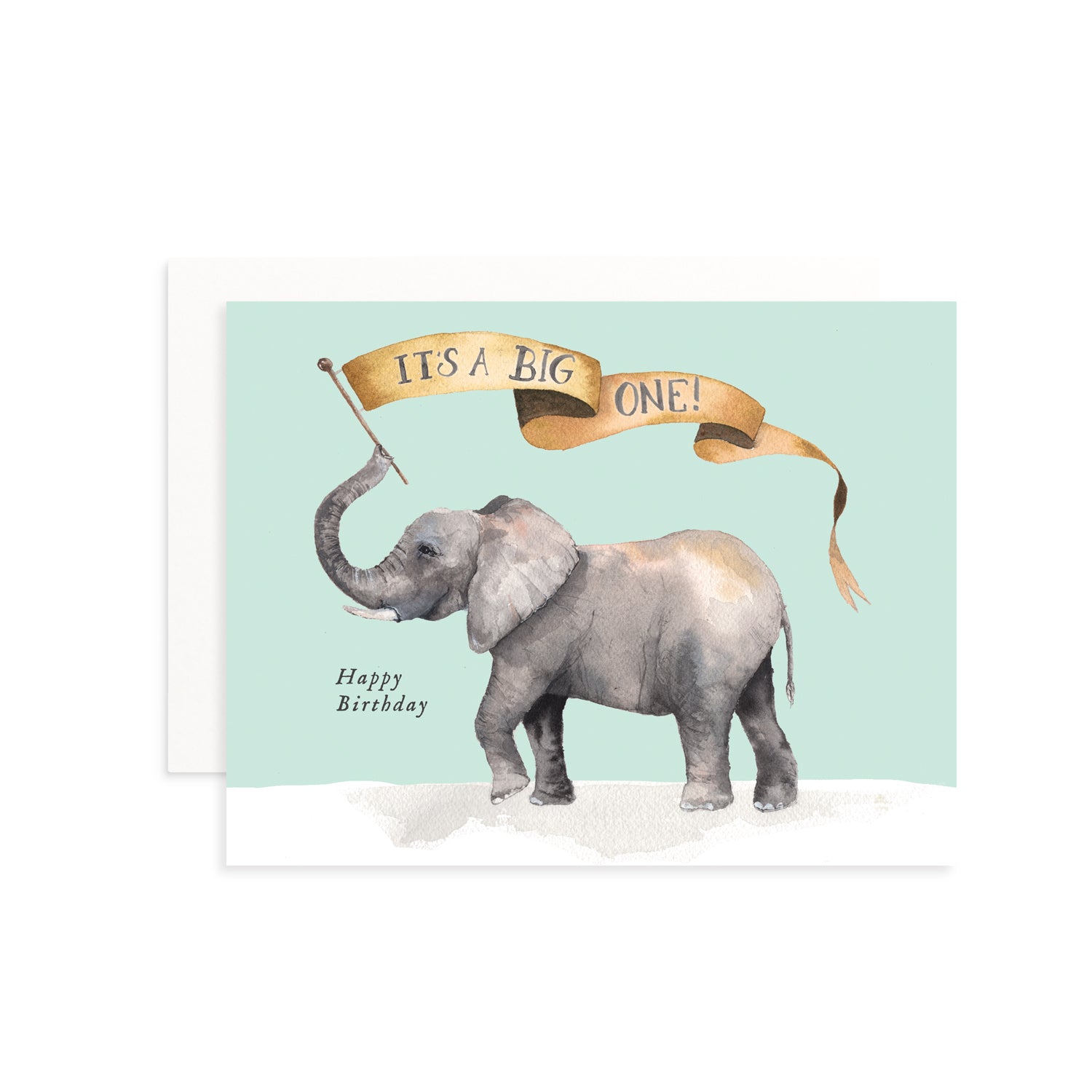 Big One Elephant Birthday Greeting Card
