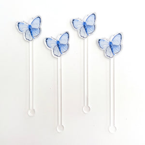 Spring Azure Butterfly Acrylic Stir Sticks