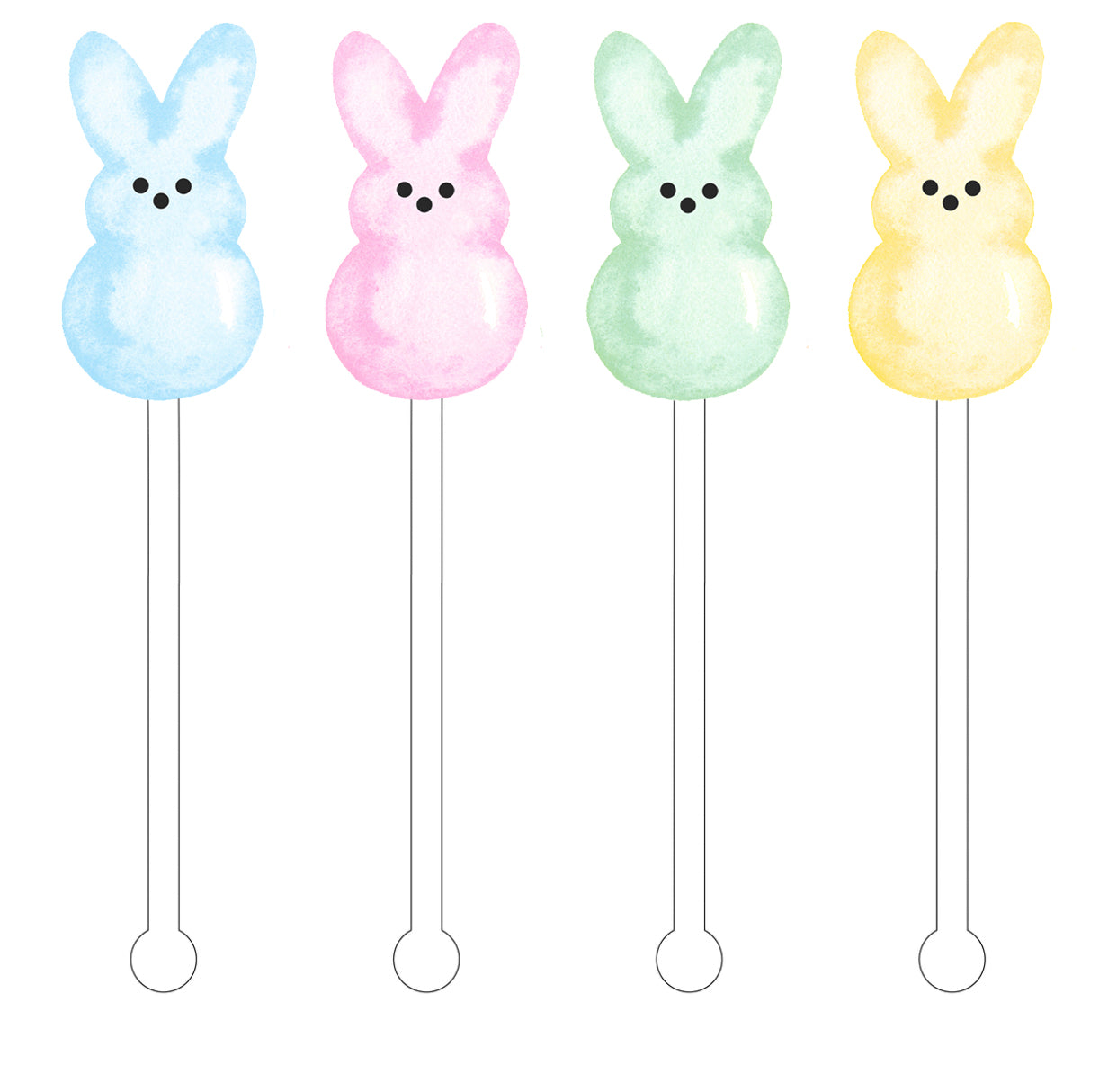 Bunny Peeps Acrylic Stir Sticks