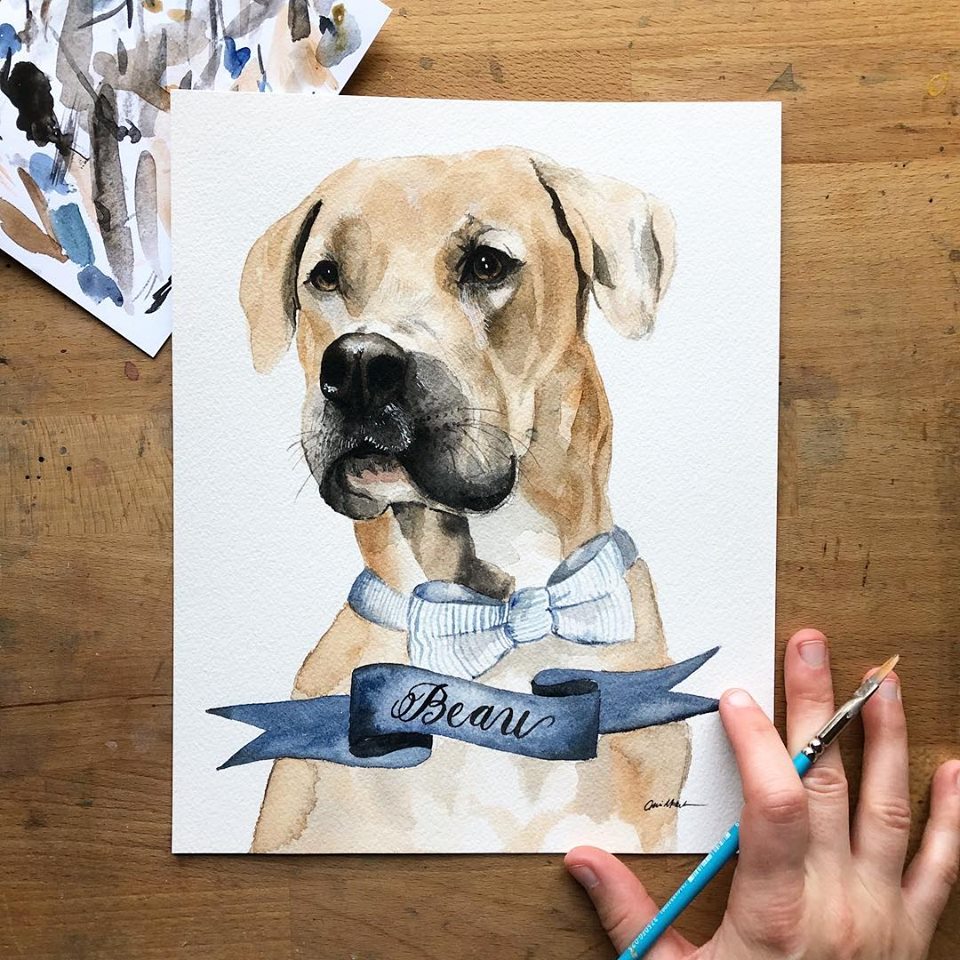 Custom Watercolor Pet Portrait