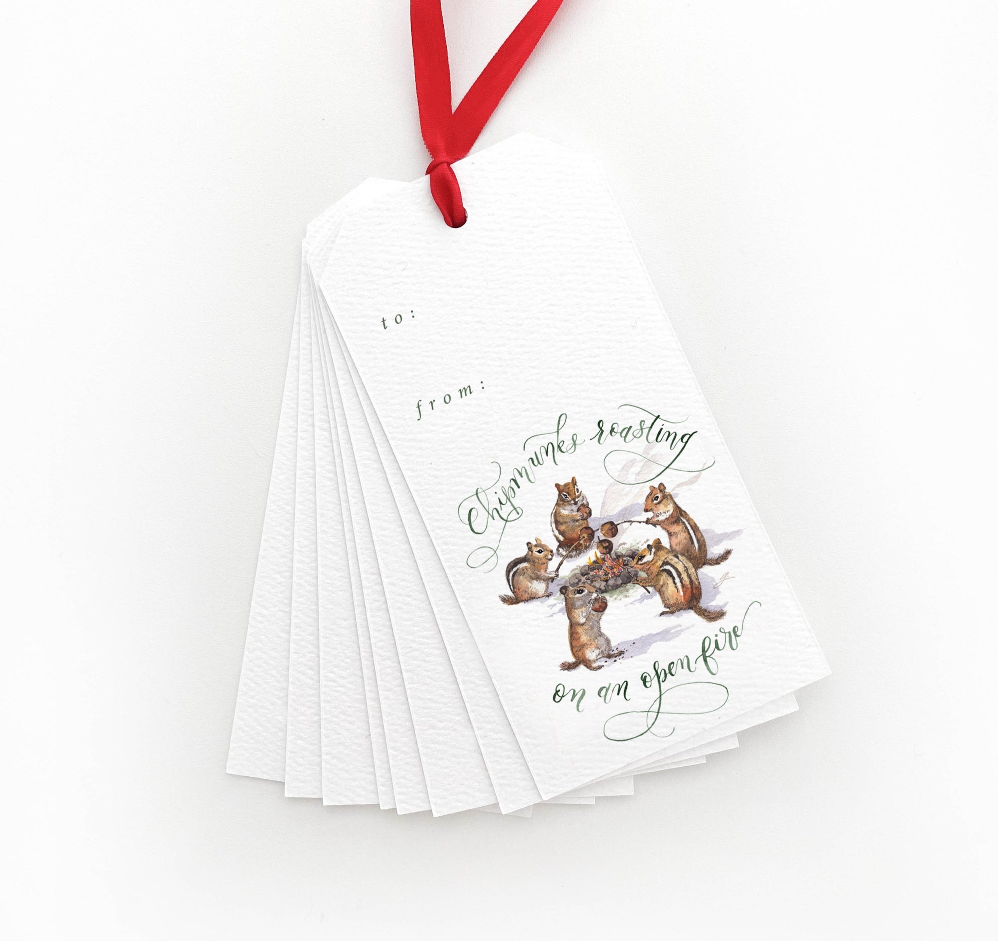 Chipmunks Roasting on an Open Fire Gift Tags | Father-Daughter Collaboration