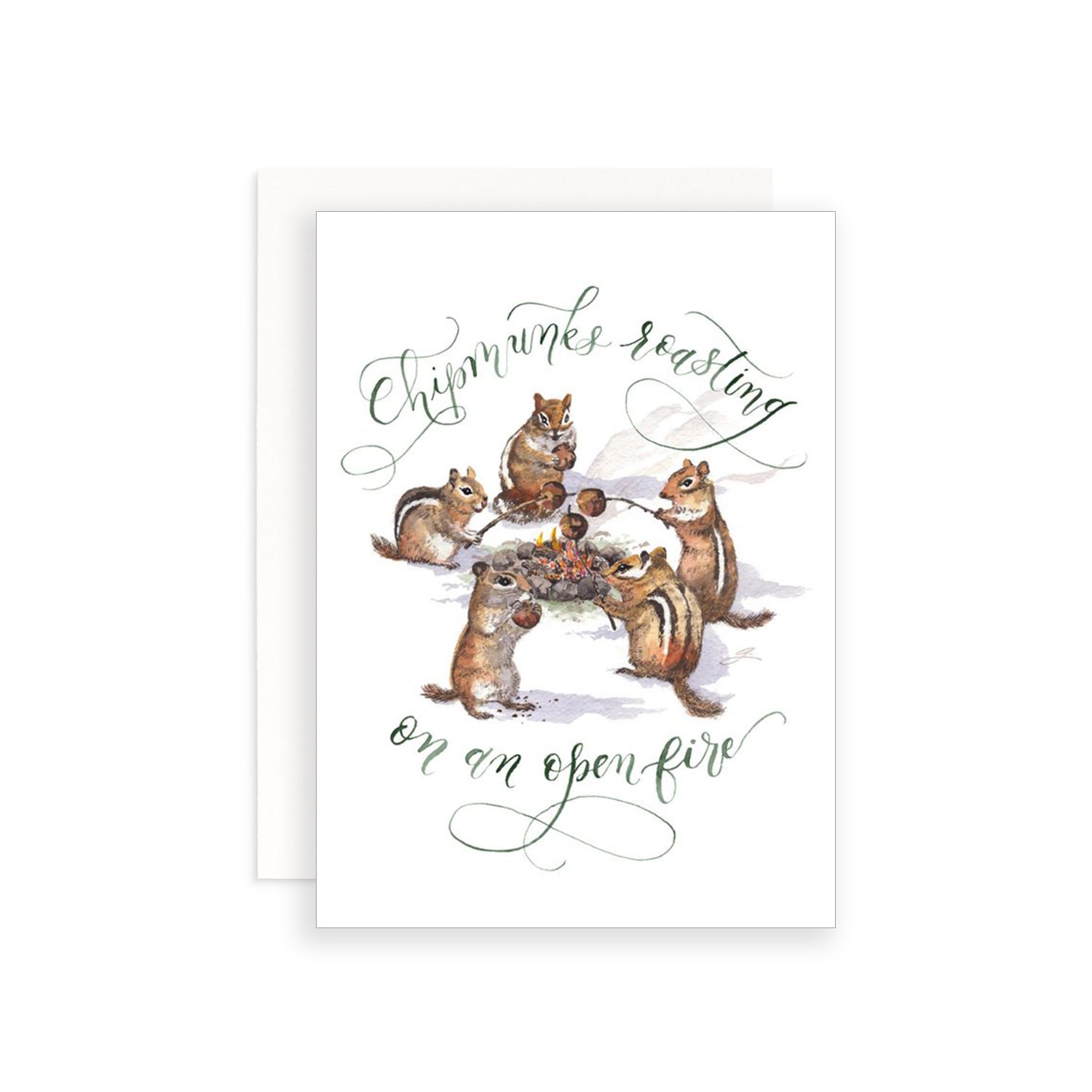 Chipmunks Roasting on an Open Fire Greeting Card | Father-Daughter Collaboration