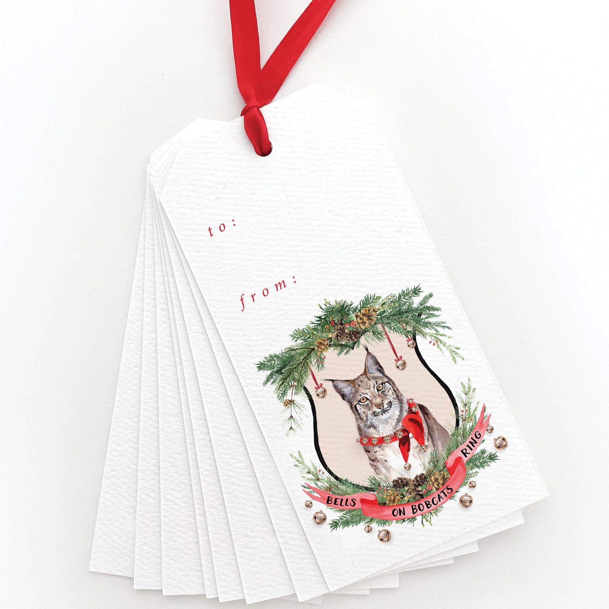 Bells on Bobcats Ring Gift Tags